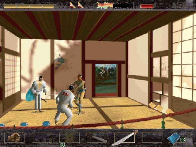 Time Commando (Windows) screenshot: Japanese Middle Ages: Slapping samurais.