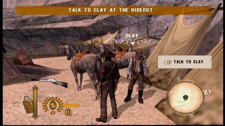 Gun (Xbox 360) screenshot: At the rebel camp.