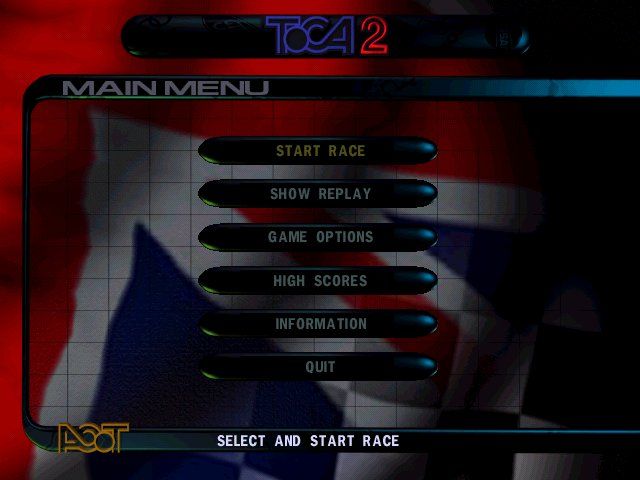 TOCA 2: Touring Car Challenge (Windows) screenshot: Main menu