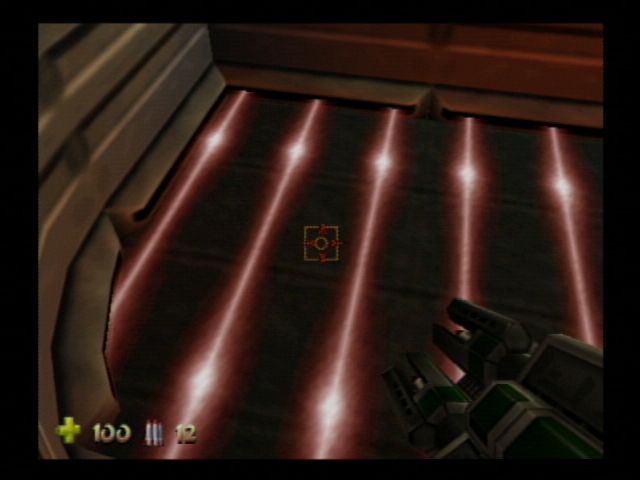 Turok 2: Seeds of Evil (Nintendo 64) screenshot: This is not Mission Impossible lasers but they are still very hot.