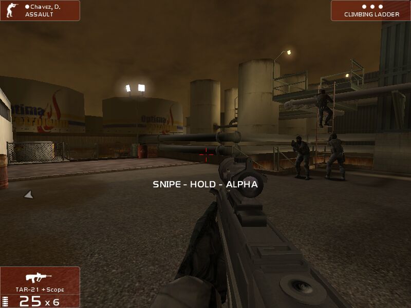 Tom Clancy's Rainbow Six 3: Raven Shield (Windows) screenshot: At a waypoint, sending the rest of the team ahead