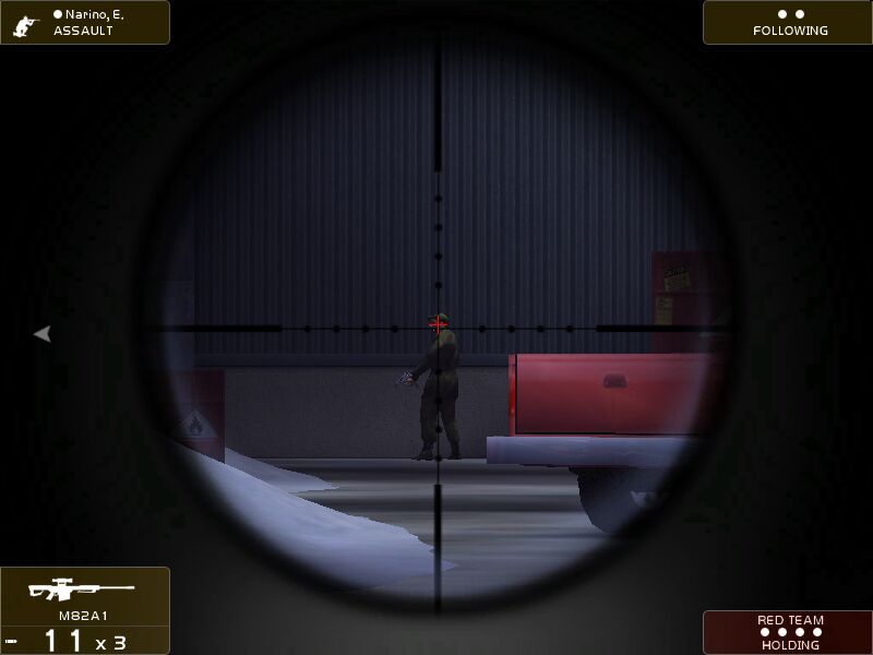 Tom Clancy's Rainbow Six 3: Raven Shield (Windows) screenshot: Sniper's POV