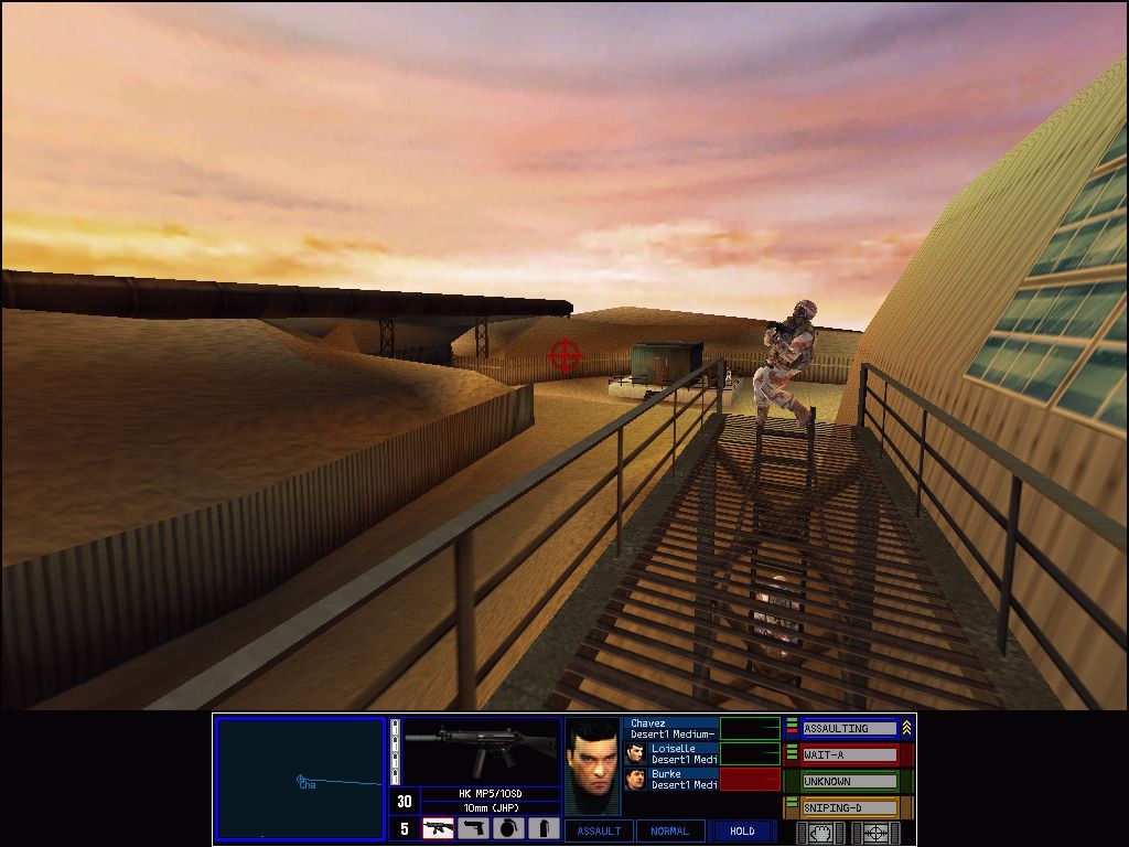 Tom Clancy's Rainbow Six: Rogue Spear (Windows) screenshot: Team member hit !