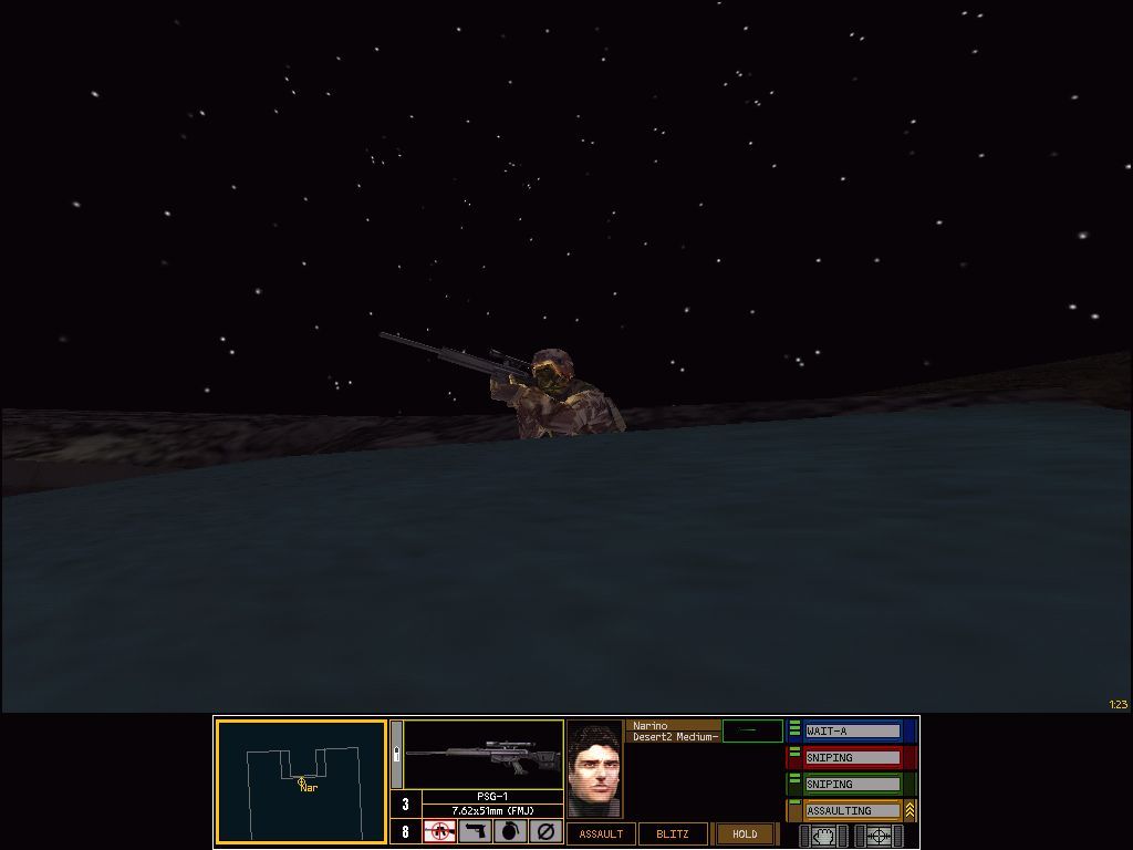 Tom Clancy's Rainbow Six: Rogue Spear (Windows) screenshot: Night sniping