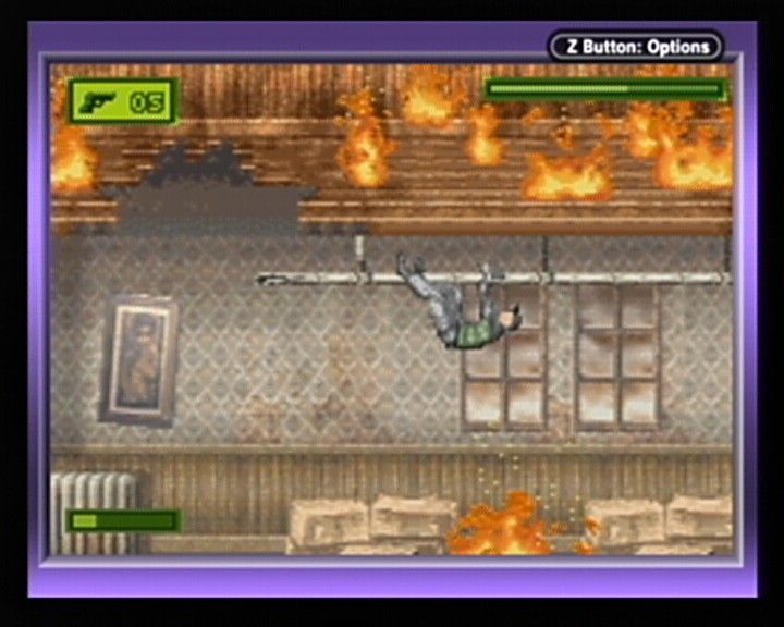 Tom Clancy's Splinter Cell (Game Boy Advance) screenshot: Thanks to your monkey skills, you won't feel too hot.