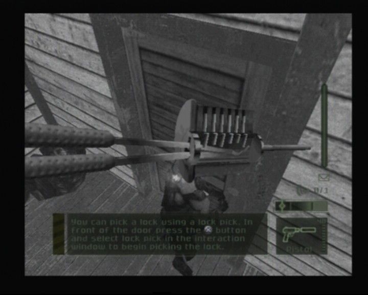 Tom Clancy's Splinter Cell: Pandora Tomorrow (PlayStation 2) screenshot: There's no lock Sam cannot pick... almost none