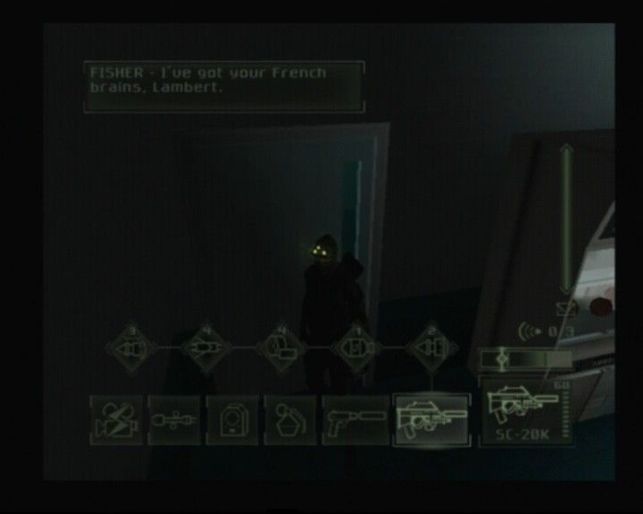 Tom Clancy's Splinter Cell: Pandora Tomorrow (PlayStation 2) screenshot: Depending upon mission, Sam will have more or less a variety of weapons and gadgets at his disposal