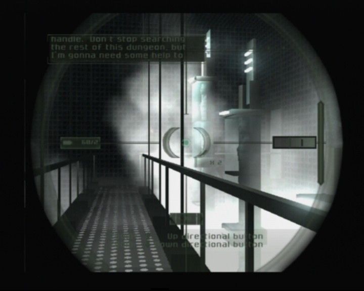 Tom Clancy's Splinter Cell: Pandora Tomorrow (PlayStation 2) screenshot: In a sniper mode, too bad you can't see much from all this smoke present