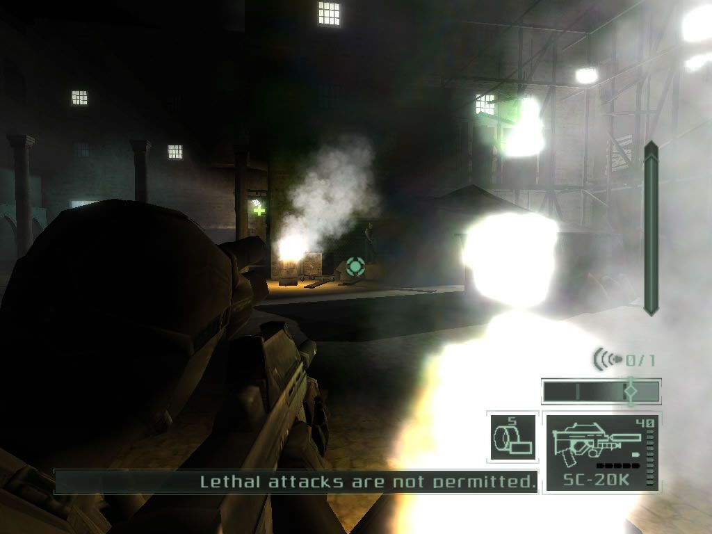 Tom Clancy's Splinter Cell: Pandora Tomorrow (Windows) screenshot: Smoke will keep you hidden.