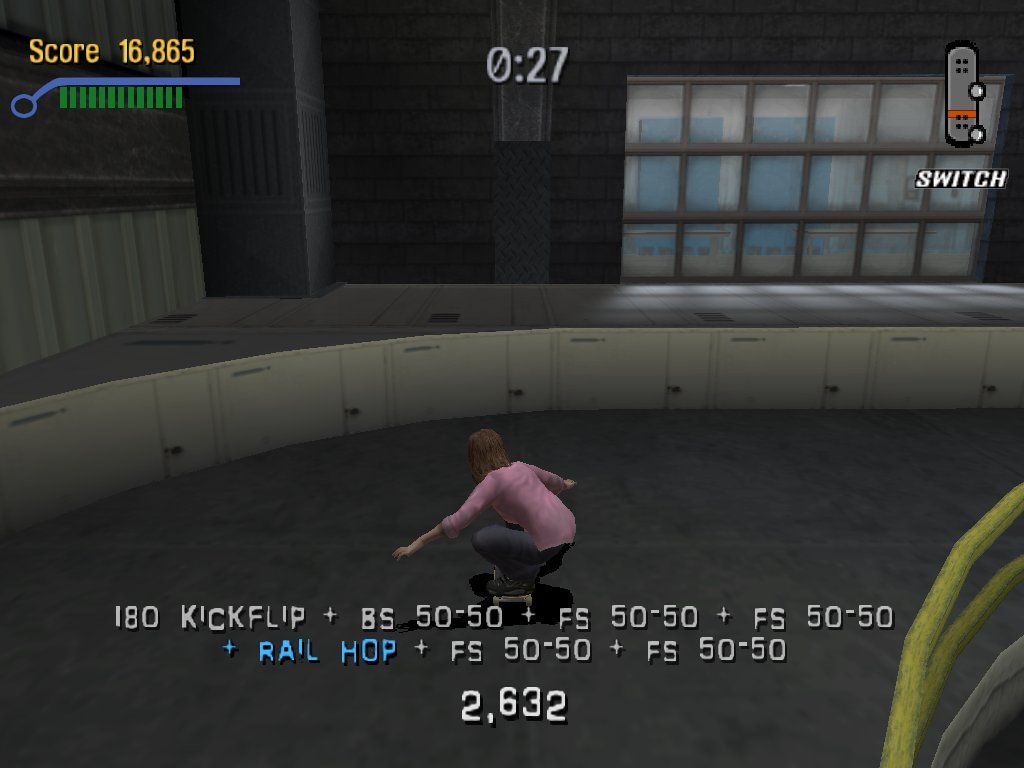 Tony Hawk's Pro Skater 3 (Windows) screenshot: A long row of tricks