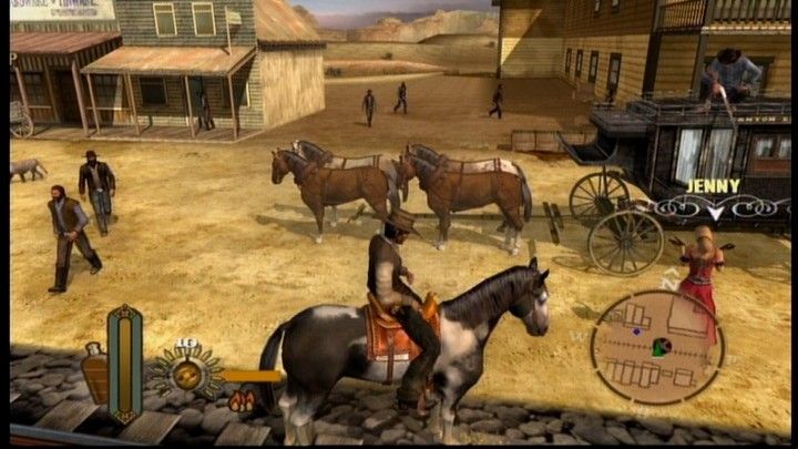 Gun (Xbox 360) screenshot: Looks like this stagecoach might need some protection while passing through the territory, and Colton will help any damsel in distress.