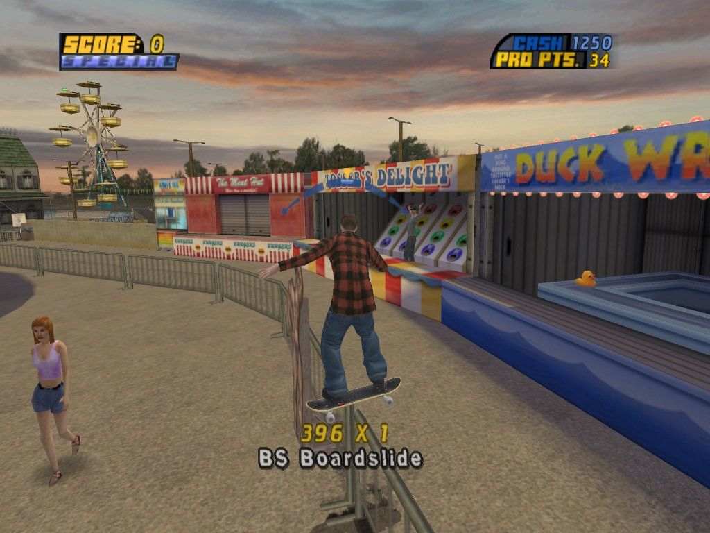 Tony Hawk's Pro Skater 4 (Windows) screenshot: Carnival Park (Unlocked Level).