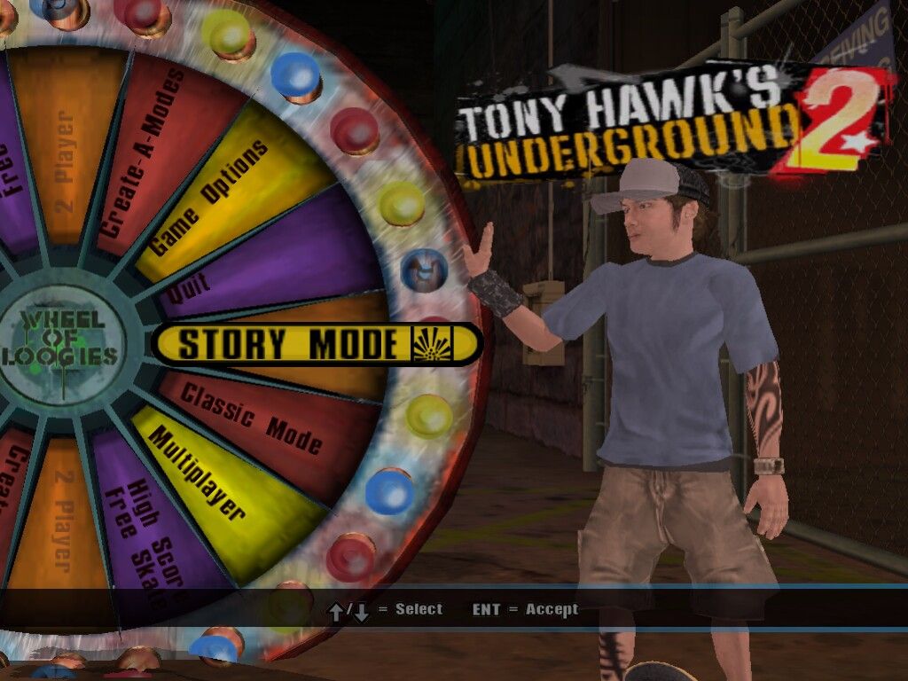 Tony Hawk's Underground 2 (Windows) screenshot: Main menu
