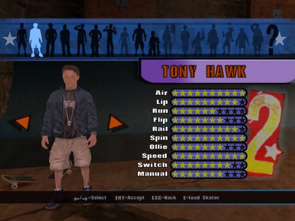 Tony Hawk's Underground 2 (Windows) screenshot: Selecting a skater