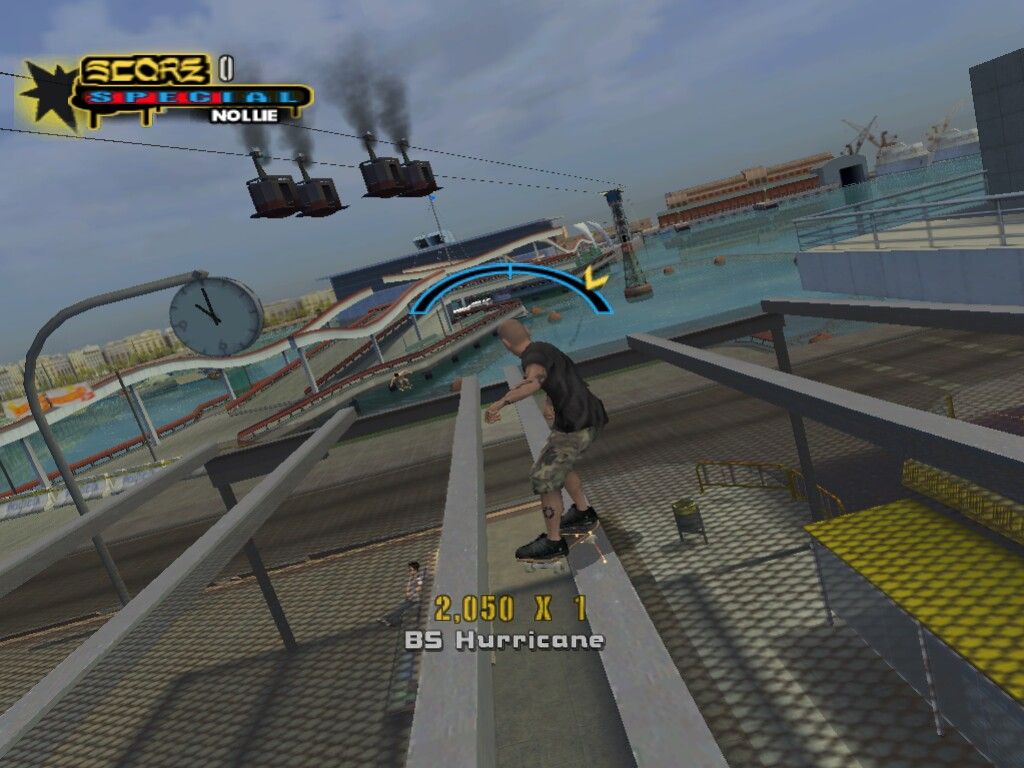 Tony Hawk's Underground 2 (Windows) screenshot: Doing it on the roof