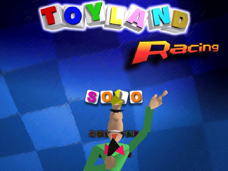 Toyland Racing (Windows) screenshot: Main Menu with the TR's locutor