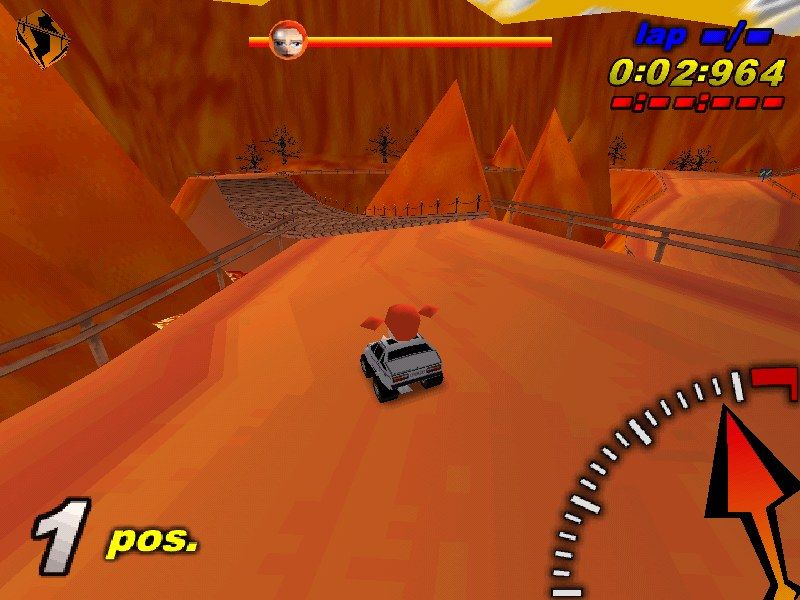 Toyland Racing (Windows) screenshot: Vulcano circuit
