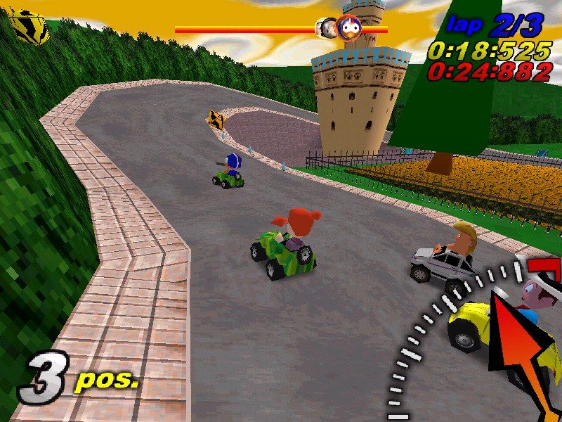 Toyland Racing (Windows) screenshot: Sevilla, we are in front of "La Torre del Oro"