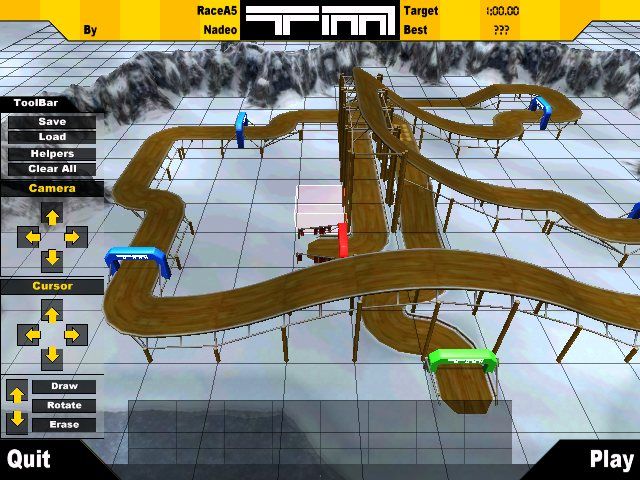 TrackMania (Windows) screenshot: Track design