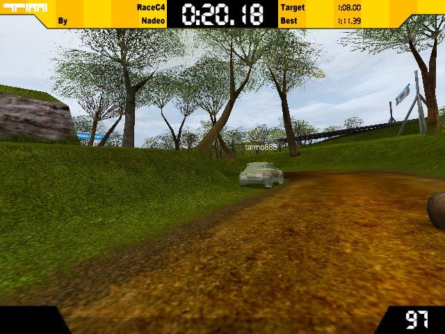 TrackMania (Windows) screenshot: Nose camera