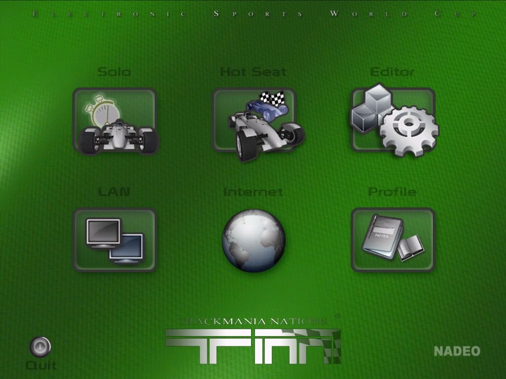 TrackMania Nations ESWC (Windows) screenshot: Main game screen