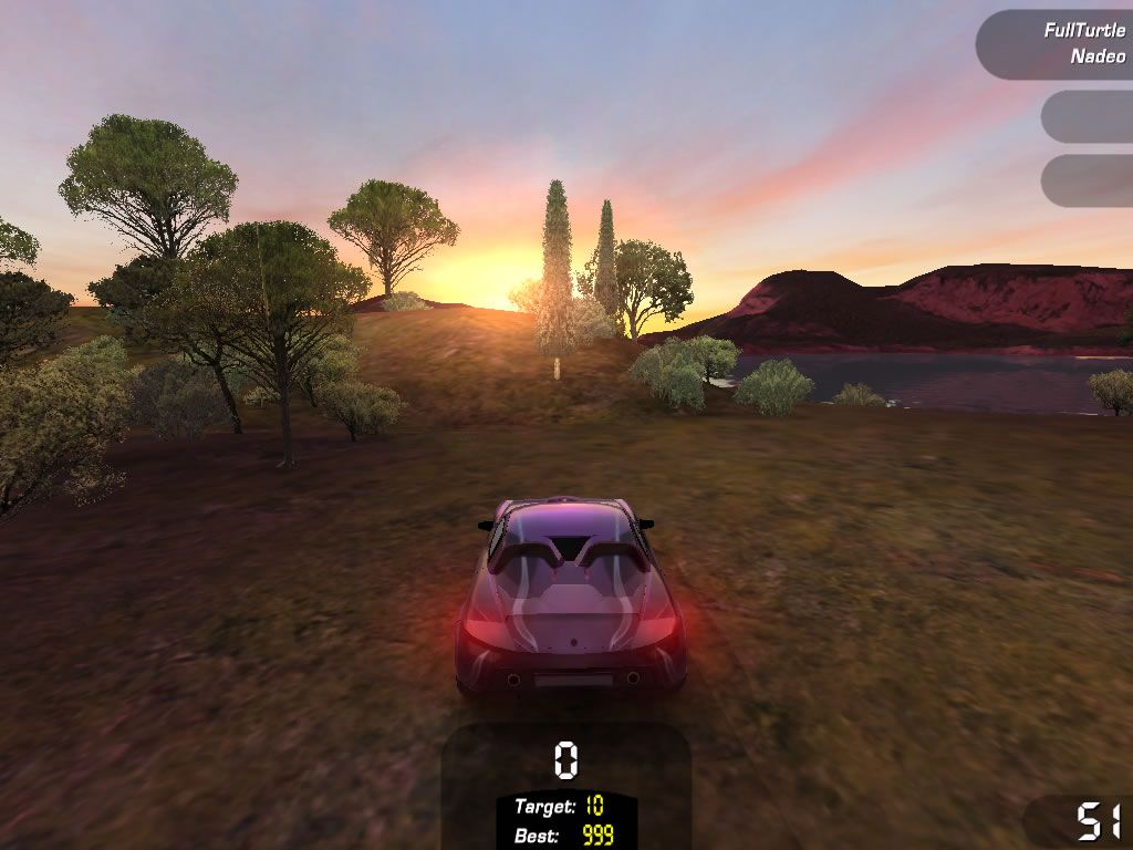 TrackMania Sunrise (Windows) screenshot: You're free to explore the surroundings without restrictions.