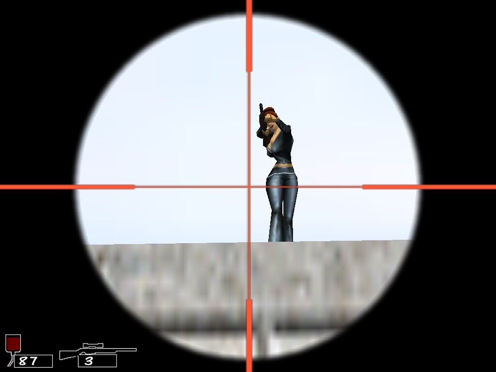 Torrente (Windows) screenshot: Using sniper rifle