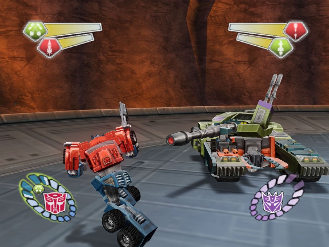 TransFormers (PlayStation 2) screenshot: Megatron in his tank form targets Optimus...