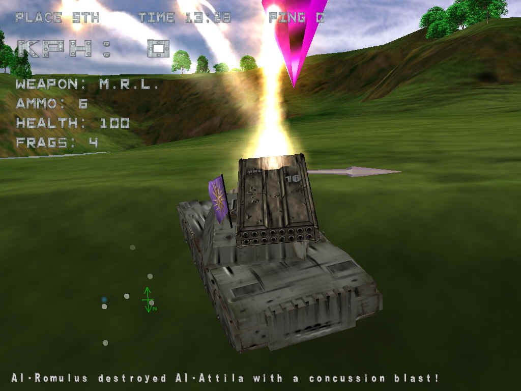 Tread Marks (Windows) screenshot: Outgoing rockets