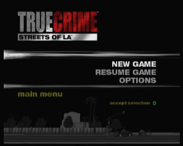 True Crime: Streets of LA (Xbox) screenshot: Main Menu