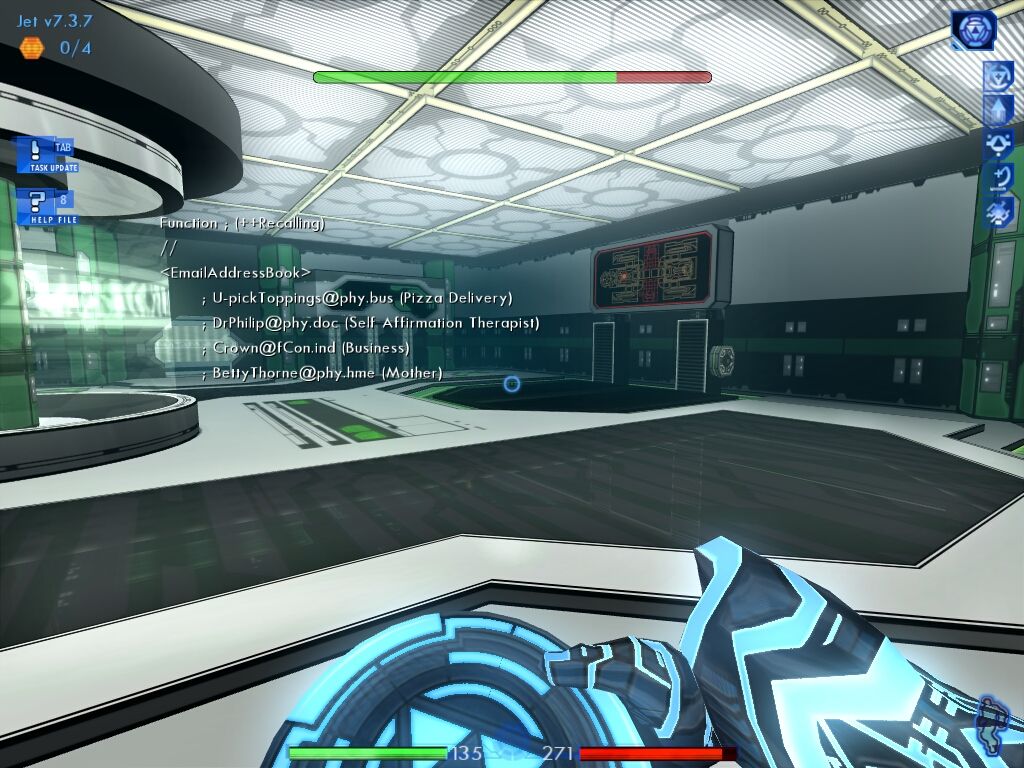 Tron 2.0 (Windows) screenshot: Your travels will even take you into a PDA