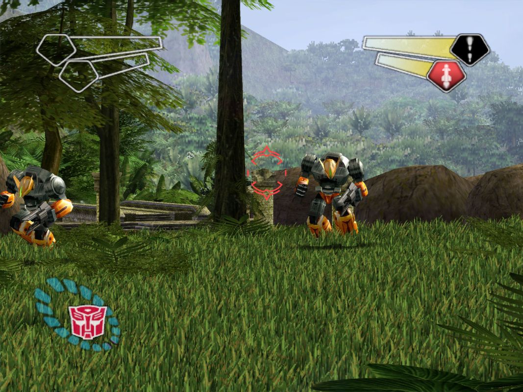 TransFormers (PlayStation 2) screenshot: ... and a zoomed in view, using Recon mode.