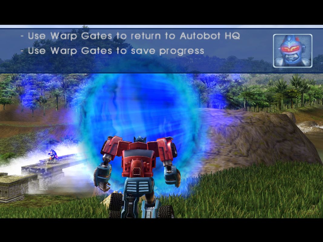 TransFormers (PlayStation 2) screenshot: Optimus recieves a HQ Comm from Red Alert.