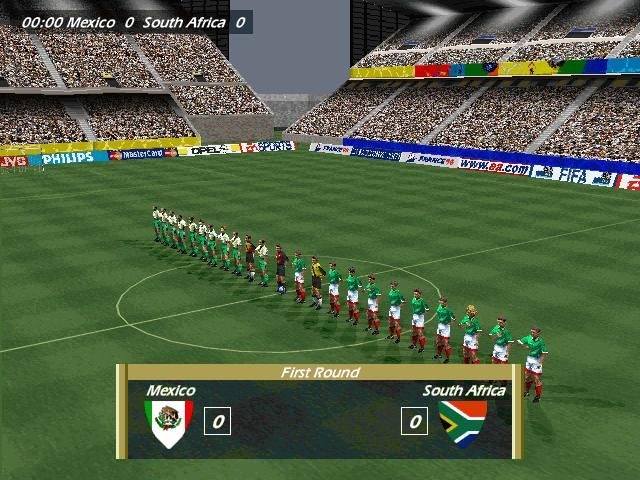 World Cup 98 (Windows) screenshot: Pregame ceremonies