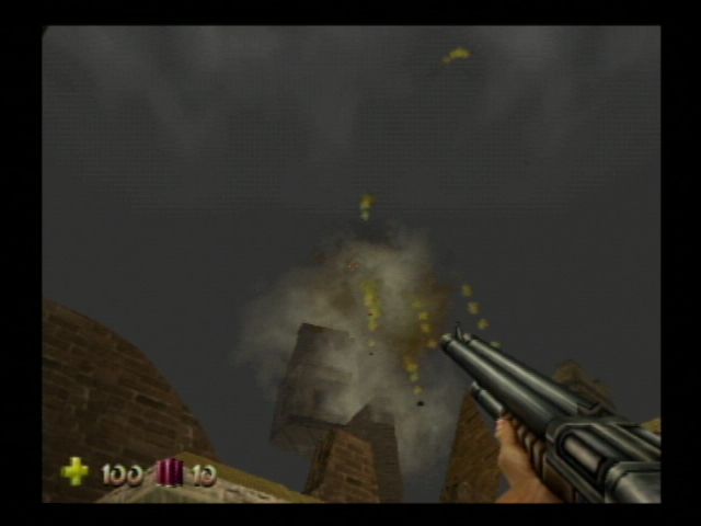 Turok 2: Seeds of Evil (Nintendo 64) screenshot: I did not like that building anyway.