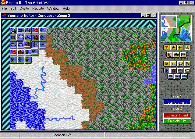 Empire II: The Art of War (Windows) screenshot: Scenario editor