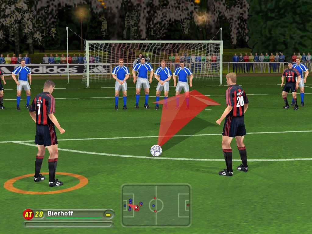 UEFA Challenge (Windows) screenshot: Practicing free kicks