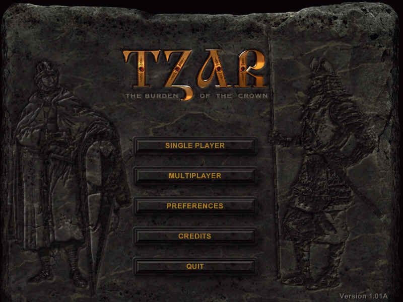 Tzar: The Burden of the Crown (Windows) screenshot: Main Menu