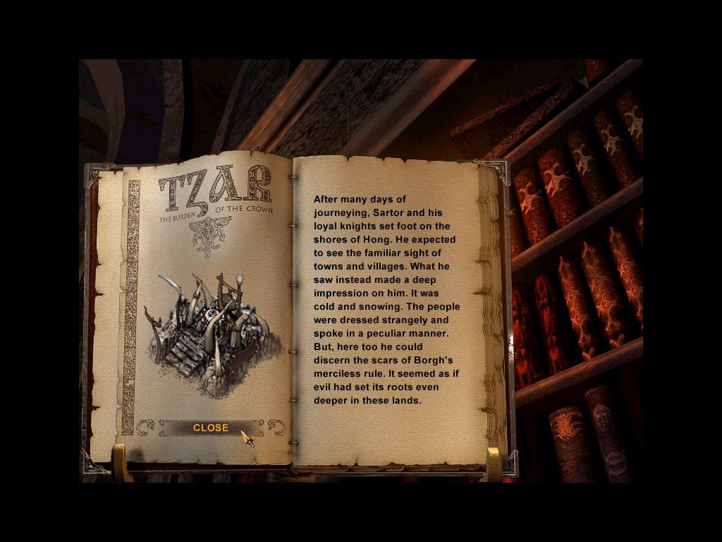 Tzar: The Burden of the Crown (Windows) screenshot: All missions and quests are a part of major story, like a chapters to some book, and very skilfully connected. You almost get a feeling you're playing some RPG and not RTS.