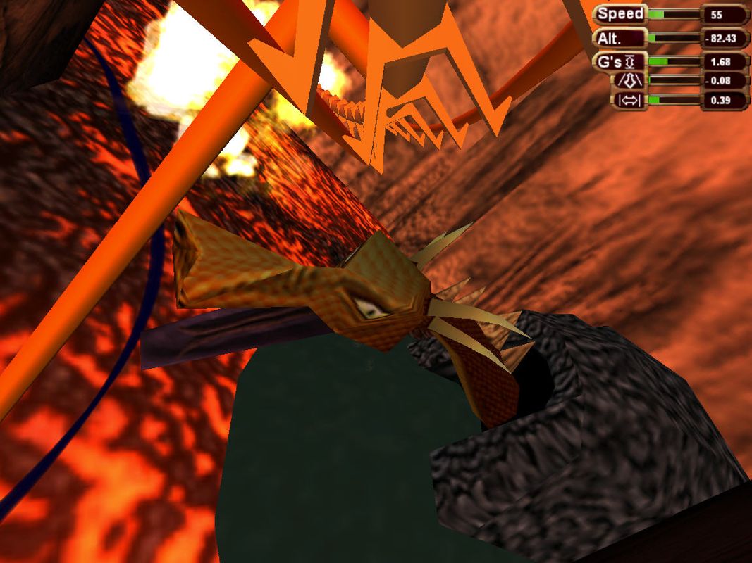 Ultimate Ride (Windows) screenshot: Riding The Wrath watch out for the dragon.