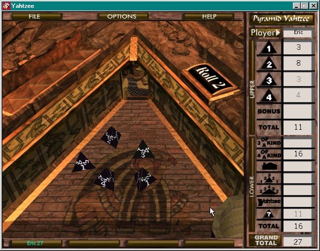 Ultimate Yahtzee (Windows) screenshot: Pyramid Yahtzee