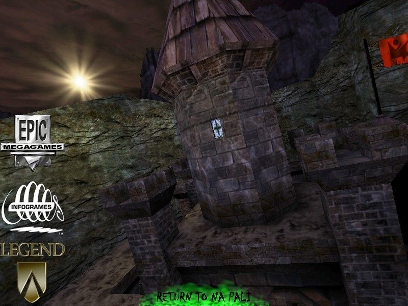 Unreal Mission Pack 1: Return to Na Pali (Windows) screenshot: Na Pali opens with a fly-through graphic of a new Nali castle.
