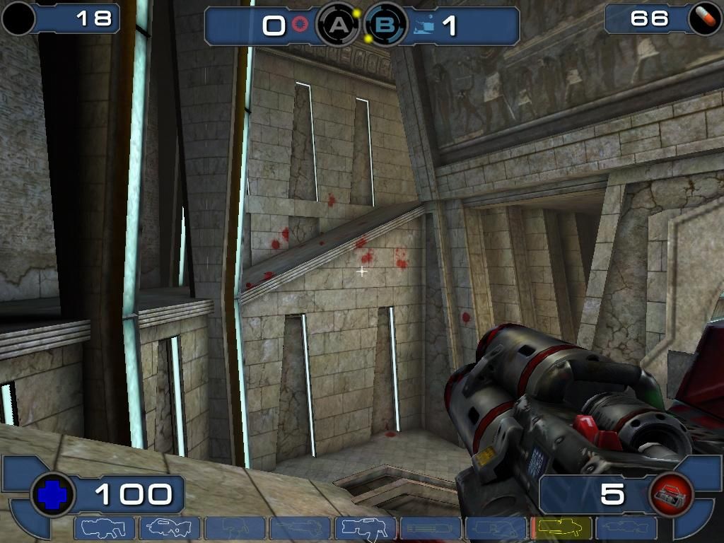 Unreal Tournament 2003 (Windows) screenshot: Those blood marks are from somebody's head that went bouncing.