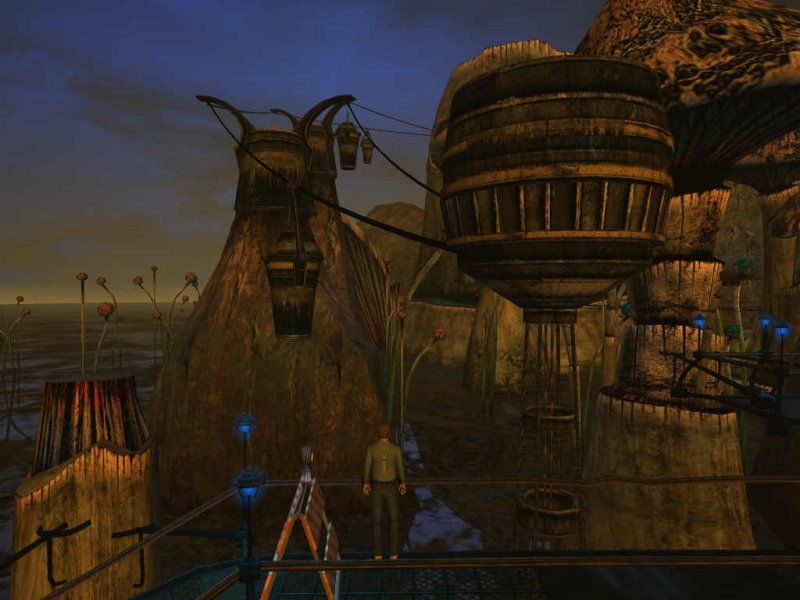 Uru: Ages Beyond Myst (Windows) screenshot: Waiting for the metal basket to carry me away.