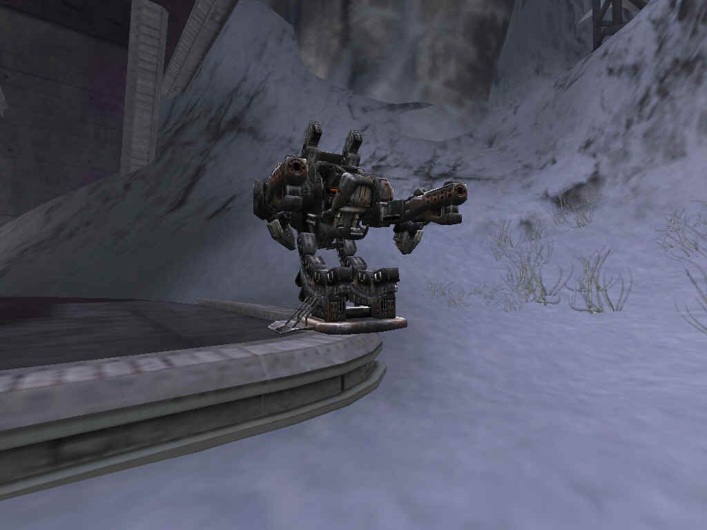 Unreal Tournament 2004 (Windows) screenshot: This is a turret, and you can control them to help defend key points.