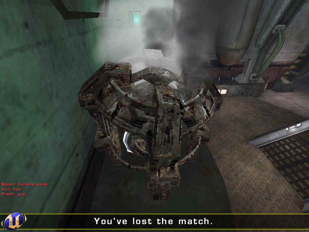 Unreal Tournament 2004 (Windows) screenshot: Damn, we lost that match, because our power core lost health and gave out.