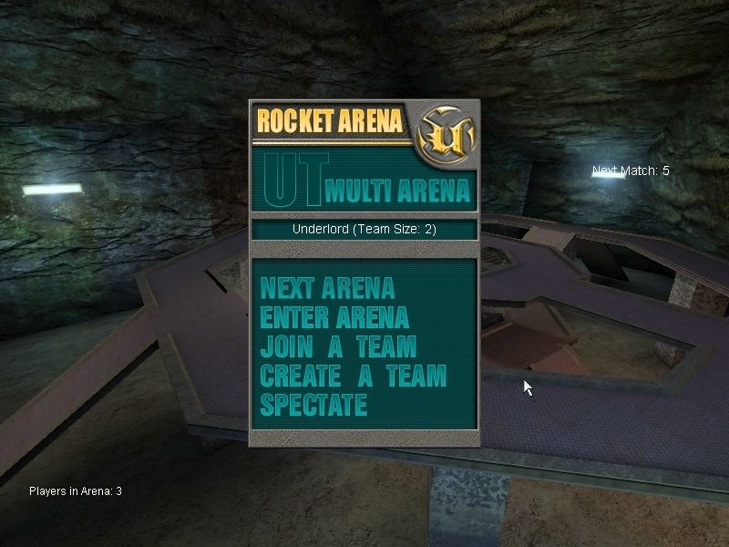 Unreal Tournament: Game of the Year Edition (Windows) screenshot: Rocket UT is a player vs. player or team vs. team iron man competition...
