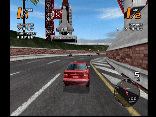 Vanishing Point (Dreamcast) screenshot: Gotta love a game with Space Shuttles