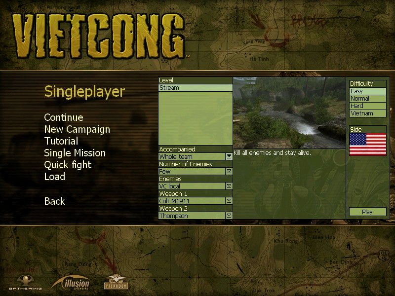 Vietcong (Windows) screenshot: Singleplayer quick fight.