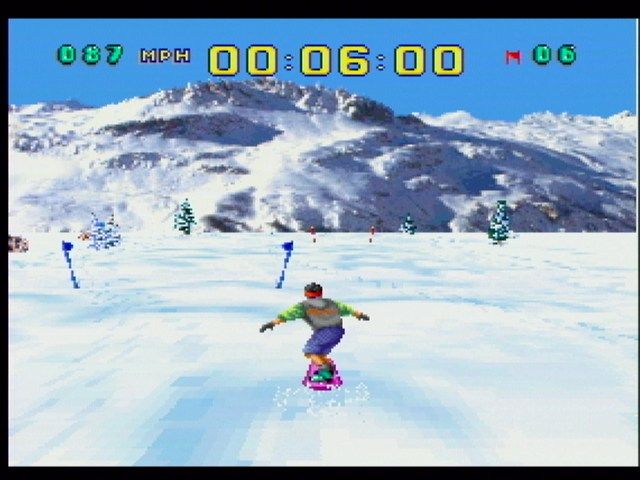 Val d'Isère Skiing and Snowboarding (Jaguar) screenshot: Snowboarding
